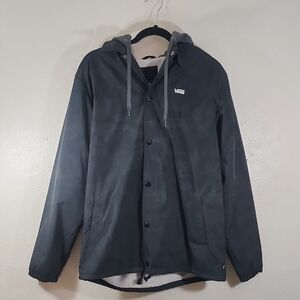 Vans Men's Black With Gray Hooded Jacket Size Medium